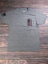 Howitzer Patriot Mens Medium Gray T Shirt Military USA America Veteran Flag... picture