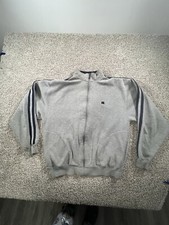 Vtg 80s Russell Athletic Mens Large Full Zip Sweater  Blank Gray Sweatshirt picture