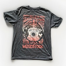 Hybrid Apparel Woodstock Music Festival Graphic T-Shirt • Gray • Men’s Size L picture