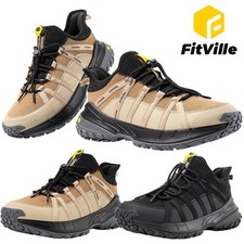 FitVille Mens Wide Walking Hiking Shoes Outdoor Trekking Sneakers Slip Resistant picture