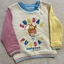 NWT FatFace x Jude’s Ice Cream Toddler Crewneck Sweatshirt 3/4Y Sundae Funday picture