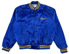 Vintage Daily News New York’s Hometown Paper Satin Jacket Adult Large Blue USA picture