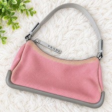 PRADA Sport 1999 Pink Gray Mesh Mini Pochette Shoulder Bag Vintage Archive picture
