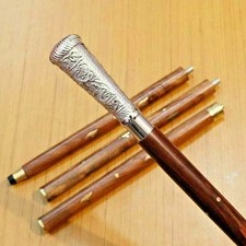 Black Friday Sale Brass Handle Walking Cane Stick Antique Wood Vintage Gift Dad picture