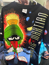 Vintage Wild Oats Marvin the Martian Looney Tunes Space Graphic Tee picture