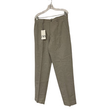 Zara Mens Trouser Pants Size EU 40 US 31 Stone Grey Textured Fabric 5338/252 NWT picture