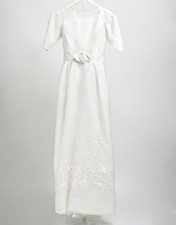 Vintage Lorrie Deb of San Francisco White Short Sleeve Floral Wedding Gown/Dress picture