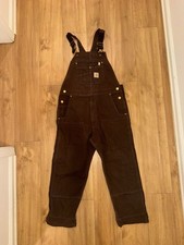 Carhartt R01-M Duck Bib Overalls Dark Brown Size 36x30 Relaxed Fit picture