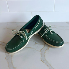 J.Crew X Sperry Top-Sider Men’s Green Leather Boat Shoes US 9.5 M picture