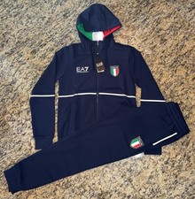EMPORIO ARMANI EA7 $345 Men's ITALY WORLD CUP Tracksuit Jacket Jogger Pants NEW picture