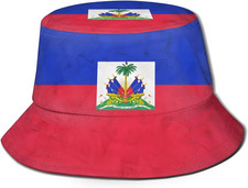 Fashion the Haitian American Bucket Hat Sun Protection Flag Bucket Hat Unisex Pa picture