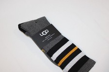 UGG Men's Charcoal Heather Cotton Blend Crew Socks 1-Pair Sock Size 10-13 NWT picture