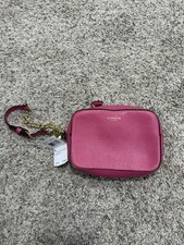 Coach Saffiano Flight Pink Leather Wristlet/Camera Bag NWT 49790 picture