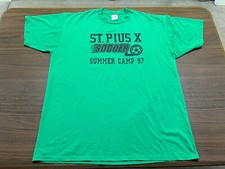 VTG St. Pius X Sartans (Albuquerque, NM) Green Soccer Summer Camp T-Shirt - 2XL picture
