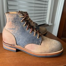 NEW w BOX - RARE CUSTOM | TRUMAN 9.5 D NAVY HORSE RUMP ROUGHOUT BOOTS 9.5 D picture
