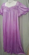 Comfort Choice Purple Nightgown Long Short Sleeve NYLON 2X 62