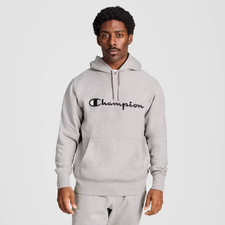 Champion Adult Unisex Sizing Iconic Embroidered Hoodie, Light Grey Heather, LARG picture