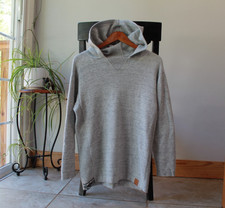 Paka Womens Hoodie M Grey Royal Alpaca Blend Pullover Knit Sustainable Handmade picture