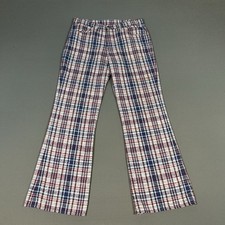 True Vintage 70s Levis Sta Prest Pants Adult 32 Bell Bottoms Plaid 32x30 picture