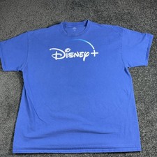 Disney Shirt Mens 2XL Blue Disney+ Logo Graphic Tee Short Sleeve Crew Neck picture