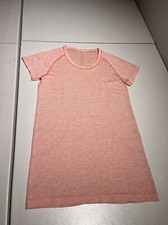 Lululemon Top Women's 8 Jeweled Magenta Peach Fuzz Swiftly Vent Shirt Gym Yoga picture