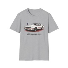 1985 Monte Carlo SS Shirt – Retro G-Body Muscle Car Graphic Tee, Classic White picture