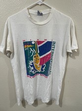 Vintage 80s 90s Miami Sailboat Show T Shirt Single Stitch Made In US Graphic Tee picture