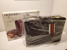 NIB Vintage Heritage Expandable Leather Attache Briefcase Black Model 11475 NEW picture