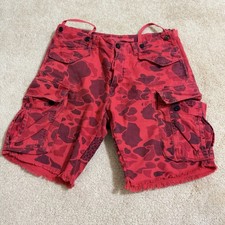 GANT by Michael Bastian Chopt Shorts Men 30 Red Camo Cargo Pockets picture