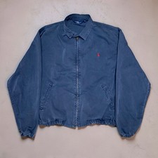 Vintage Polo Ralph Lauren Harrington Jacket Men's L Navy USA Made Cotton picture