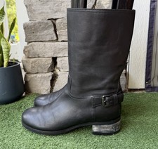 Prada Sports Black Leather Women’s Moto Boots Size 39 Prada picture