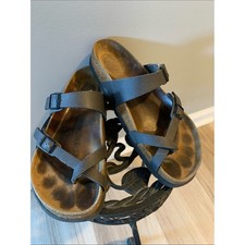 Birkenstock Black Cross-Strap Slide Sandals picture