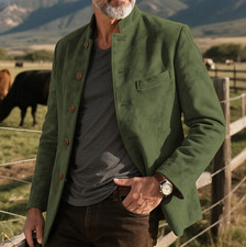 German Bavarian Pure Suede Blazer Jacket Alpine Traditional Coat Tyrolean Style picture
