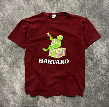 Champion 1970s Blue Bar Harvard Kermit the Frog Graphic Tee Men's M Burgundy picture