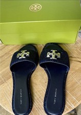 Brand New Tory Burch Everly Navy Crystal Slides - Size 6 picture