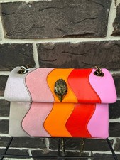 NWT $238 Kurt Geiger Leather Mini Kensington Wave Crossbody Pink Multi leather picture