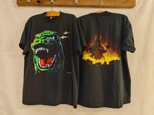 Vintage GODZILLA 90s Movie 1997 Y2K Sz.L Single Stitch Black T-Shirt REPRINT picture