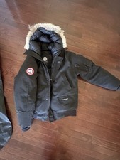 Canada Goose Chilliwack Bomber Jacket Men’s Black Size M Real Fur 100% Authentic picture