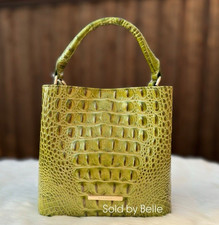 NWT Brahmin Mini Amelia Olive Melbourne Ombre Crossbody Handle Bag Purse $285 picture