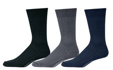 3 Pairs Men's Dress Socks, Cotton Mid-Calf Luxury Socks for Business & Formal picture