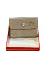 L’Artigiano Sorrentino Italian Leather Wallet Coin Purse Pewter/stone-New picture