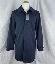 Stafford Men's Navy Blue Trench Coat Jacket Sz Medium Regular Fit Lightweight picture