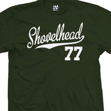 Shovelhead 77 Script T-Shirt | 1977 FLH Chopper Bobber Biker Motorcycle Jersey picture