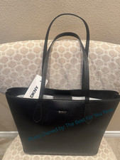DKNY Black Leather Medium Tote Bag Satchel Handbag picture