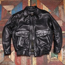 Men's Black Genuine Lambskin Leather Bomber Jacket Vintage Flight Aviator Coat picture