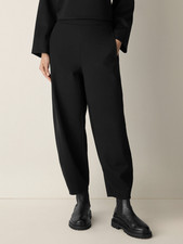 Eileen Fisher Women's Black Washable Flex Ponte Curved Lantern Pant Petite Sz PS picture