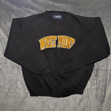 VTG J America West Point Sweatshirt Mens M Black 80/20 Cotton USA picture