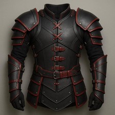 Medieval Knight Leather Jacket Armor Viking Celtic Warriror VIKING SCA LARP picture