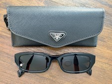Prada PR B06 53mm Rectangle Sunglasses in Black and Gray Lens picture