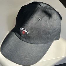 NOAH NY Core Logo 6-Panel Charcoal Gray Cotton Strapback Hat Made in USA picture